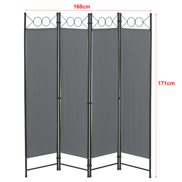 Paravento Pieghevole Saragossa in 4 Pannelli Parete Divisoria 171 x 160 cm [en.casa]

