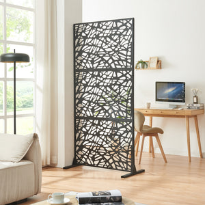 Cloison intérieure Poskind acier 200x100x50 cm noir [casa.pro] - premiumXL