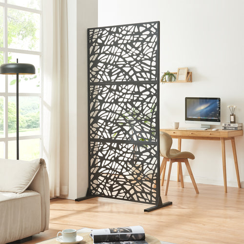 Cloison intérieure Poskind acier 200x100x50 cm noir [casa.pro] - premiumXL