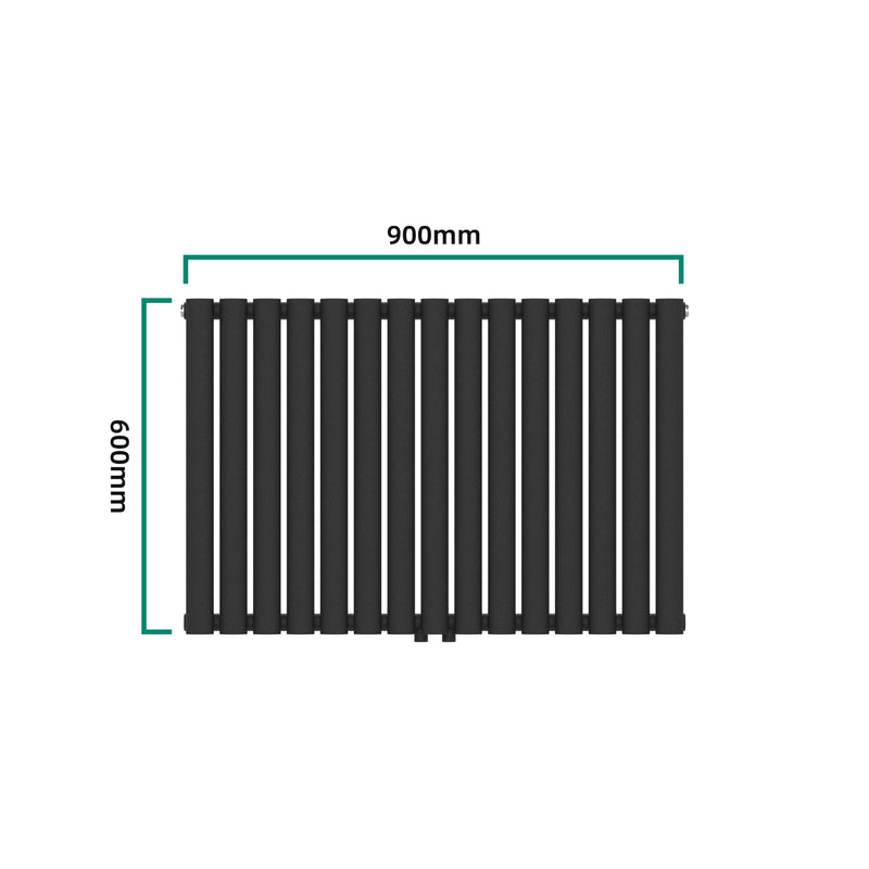 Schizzo in scala Termosifone Nore ad Acqua Calda Pannello Singolo con Elementi Tubolari 60 x 90 cm Nero [neu.haus] 