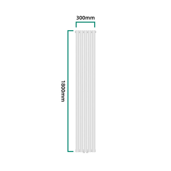 Design Röhrenheizkörper Nore Weiß 180x30cm Doppellagig 1122W [neu.haus]