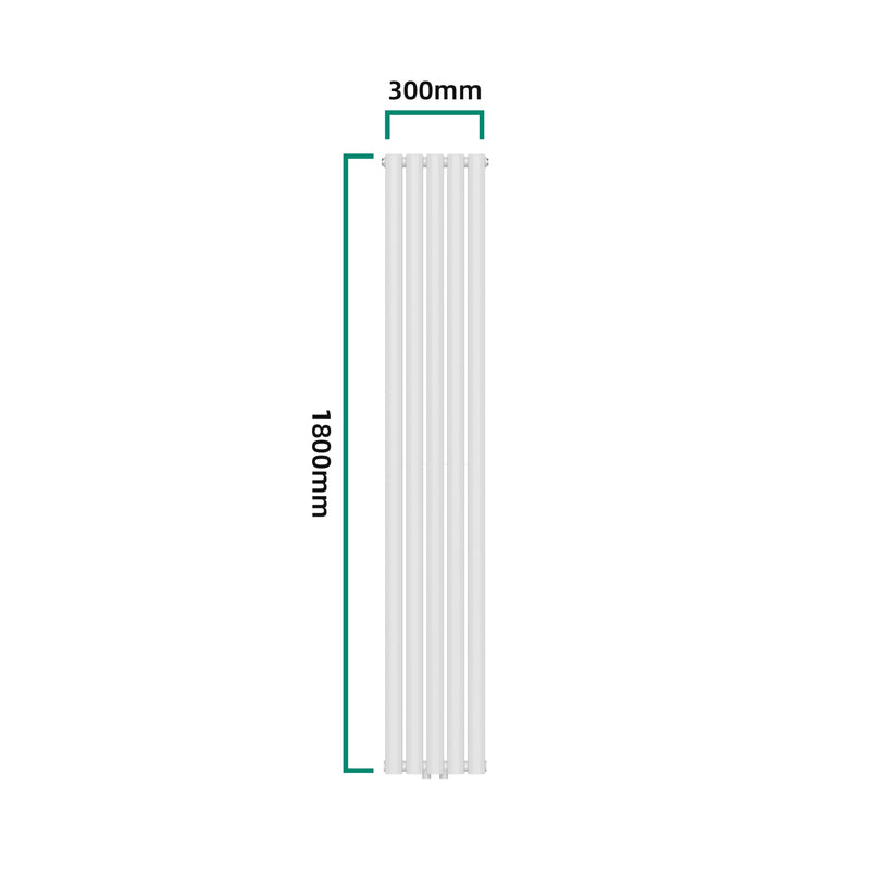 Croquis coté Radiateur à panneaux double Nore 1122 W acier 180 x 30 x 8 cm blanc [neu.haus]