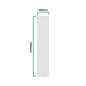 Termosifone Nore ad Acqua Calda Pannello Singolo con Elementi Tubolari 180 x 36 cm - Bianco [neu.haus] 