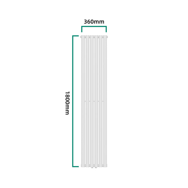 Termosifone Nore ad Acqua Calda Pannello Singolo con Elementi Tubolari 180 x 36 cm - Bianco [neu.haus] 