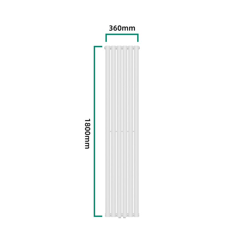 Croquis coté Radiateur à panneau plat Nore 707 W acier 180 x 36 cm blanc [neu.haus]
