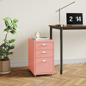Cassettiera Kökar in Acciaio Mobile Archivio con 3 Cassetti e Rotelle - Vari Colori [en.casa]