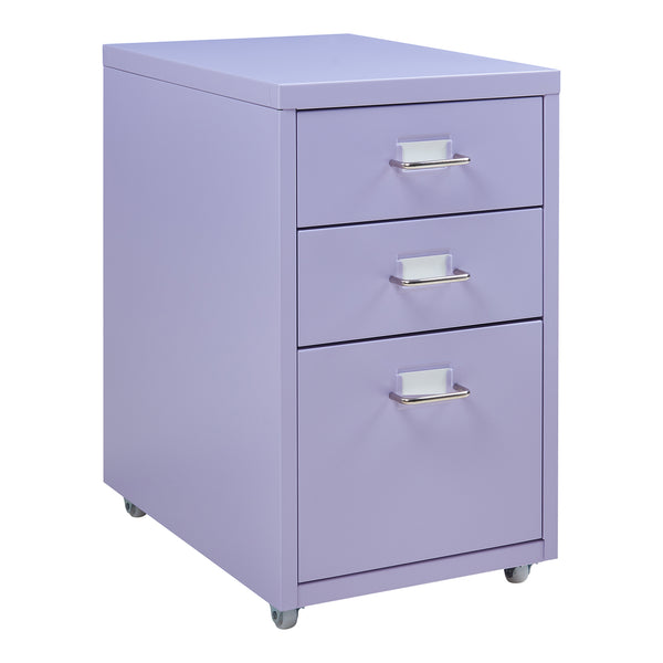 Cassettiera Kökar in Acciaio Mobile Archivio con 3 Cassetti e Rotelle - Vari Colori [en.casa]