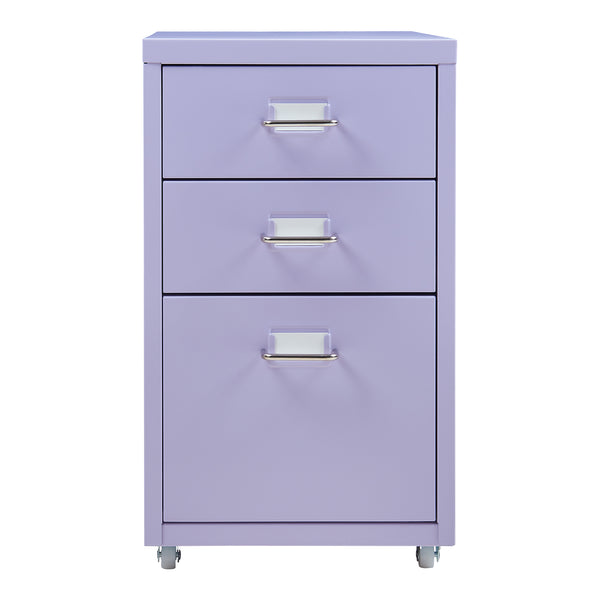 Cassettiera Kökar in Acciaio Mobile Archivio con 3 Cassetti e Rotelle - Vari Colori [en.casa]