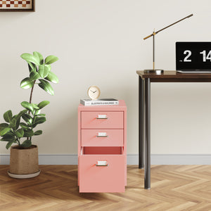 Cassettiera Kökar in Acciaio Mobile Archivio con 3 Cassetti e Rotelle - Vari Colori [en.casa]