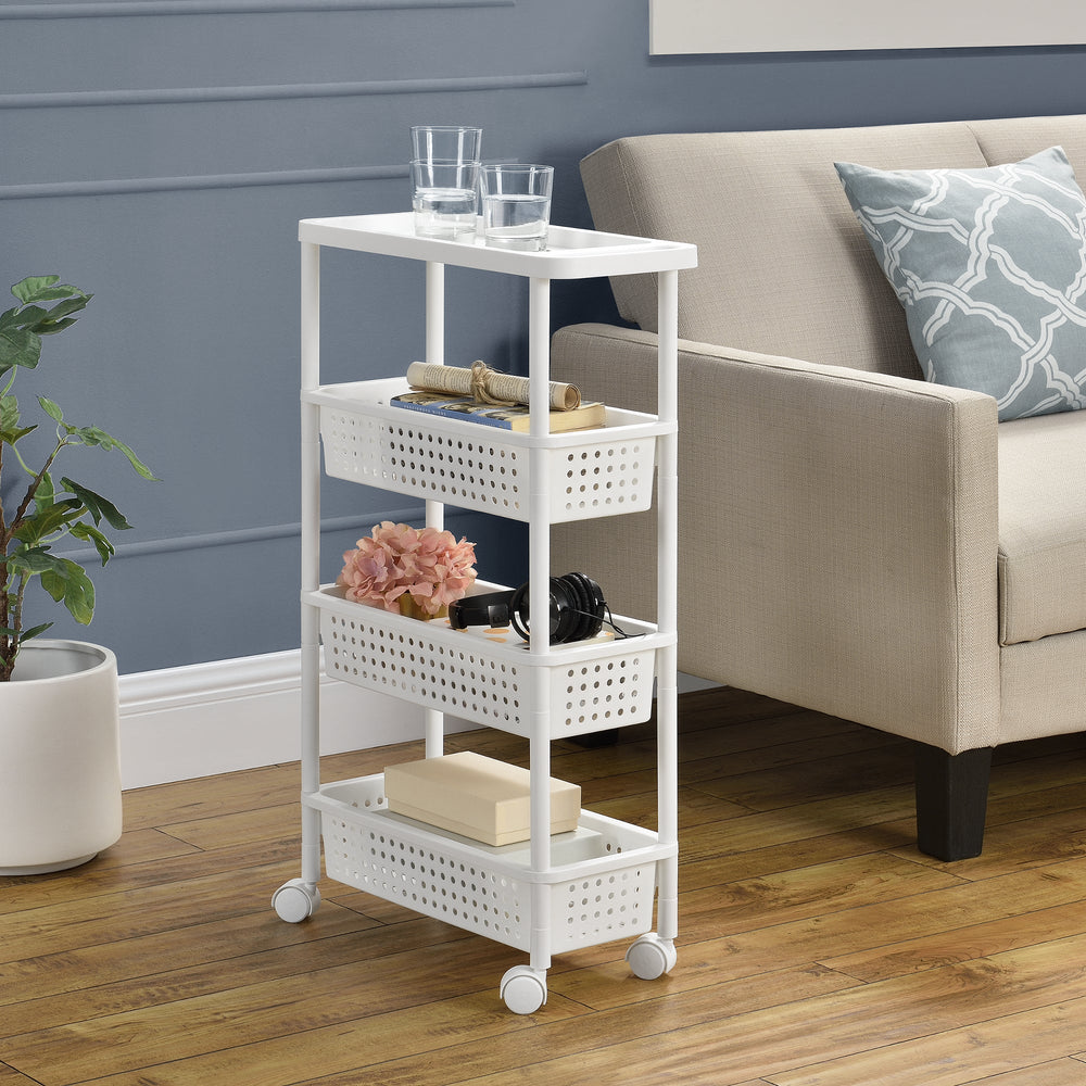 Rayonnage mobile en différentes tailles Blanc en.casa - premiumXL