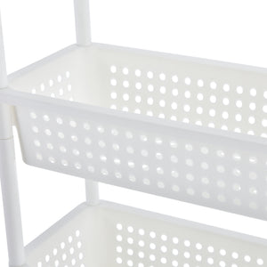 Carrello Portaoggetti con Ripiani e Ruote - Bianco [en.casa]