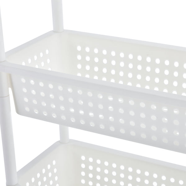 Carrello Portaoggetti con Ripiani e Ruote - Bianco [en.casa]