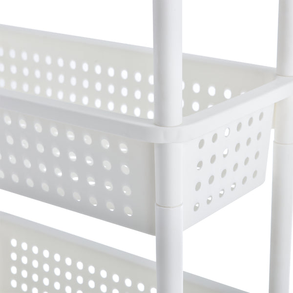 Carrello Portaoggetti con Ripiani e Ruote - Bianco [en.casa]