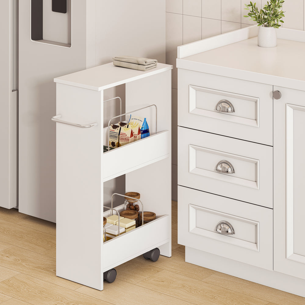 Chariot Katra 67x40x20 cm Blanc [en.casa] - premiumXL