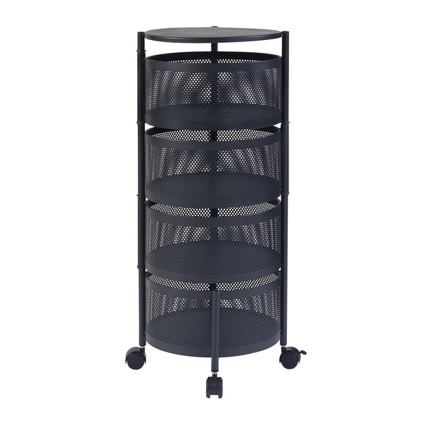 Carrello da Stoccaggio Steigen con Cestelli Girevoli in Acciaio - Vari Colori e Misure [en.casa] 
