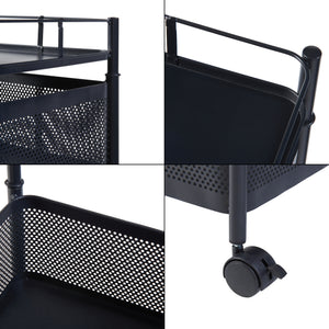 Chariot de service Sunndal acier [en.casa]