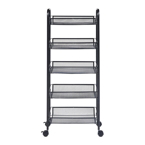 Chariot de service Tromsø acier noir [en.casa]