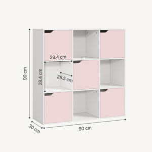 Scaffale per Cameretta Ljunshund con Vani Chiusi e Aperti 90 x 90 x 30 cm - Vari Colori [en.casa]