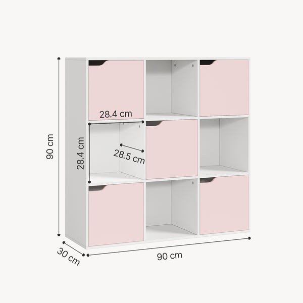 Scaffale per Cameretta Ljunshund con Vani Chiusi e Aperti 90 x 90 x 30 cm - Vari Colori [en.casa]