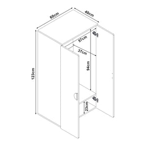 Armadio per Cameretta Sandnes a 2 Ante 123 x 60 x 40 cm [en.casa]