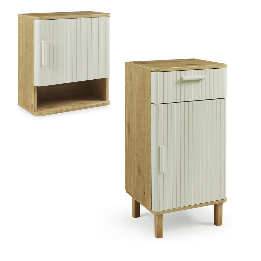 Set Ferrersp di Mobili per Bagno - Effetto Rovere/Avena Oatmeal [en.casa]