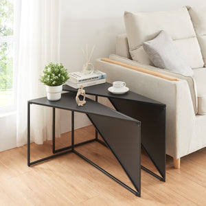 Table d’appoint Kungsör lot de 2 métal noir [en.casa] - premiumXL