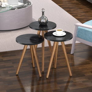 Set de 3 tables d'appoint Snede rondes gigognes [en.casa]