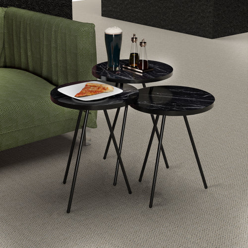 Set di tavolini Ølgod 3 pezzi in diversi colori [en.casa] - premiumXL