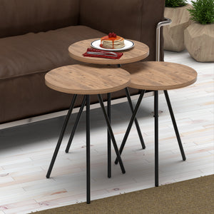 Tavolino Ølgod set da 3 in diversi colori [en.casa] - premiumXL