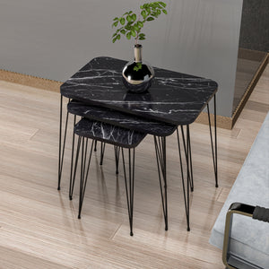 Tavolino Rudkøbing set da 3 in diversi colori [en.casa] - premiumXL