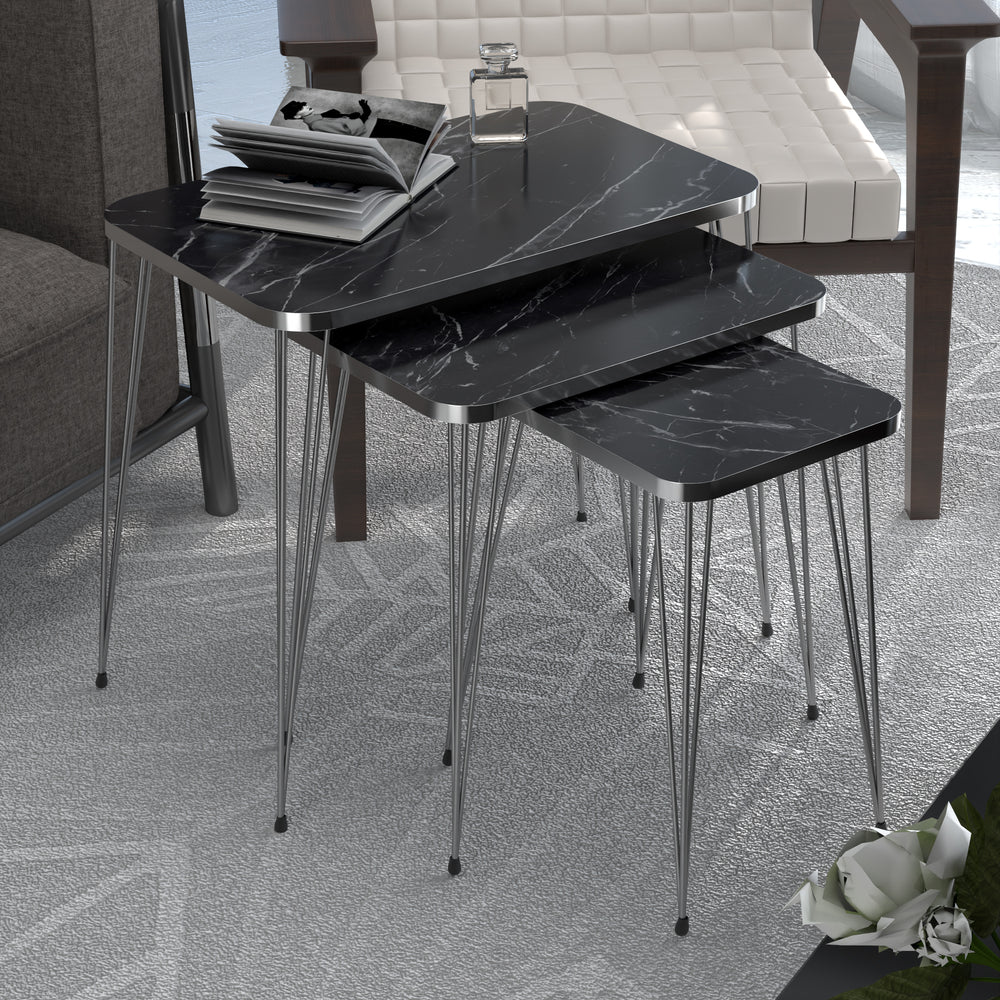 Table d’appoint Samsø lot de 3 en différentes couleurs [en.casa] - premiumXL