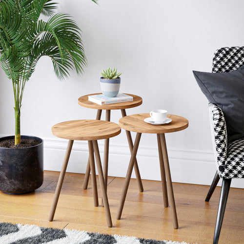 Table d’appoint Hjørring en lot de 3 pièces rond 49 x Ø34 cm différentes couleurs [en.casa] - premiumXL