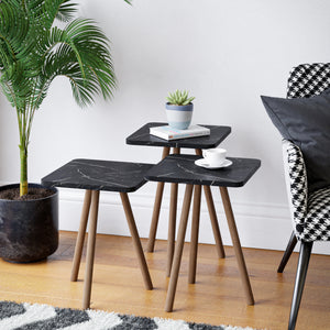 Table d’appoint Hobro en lot de 3 pièces carrées 49x34x34 cm [en.casa] - premiumXL