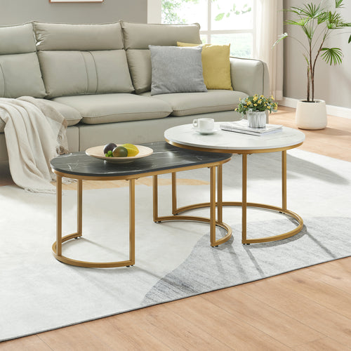 Lot de 2 tables basses Oppeerg gigognes [en.casa] 