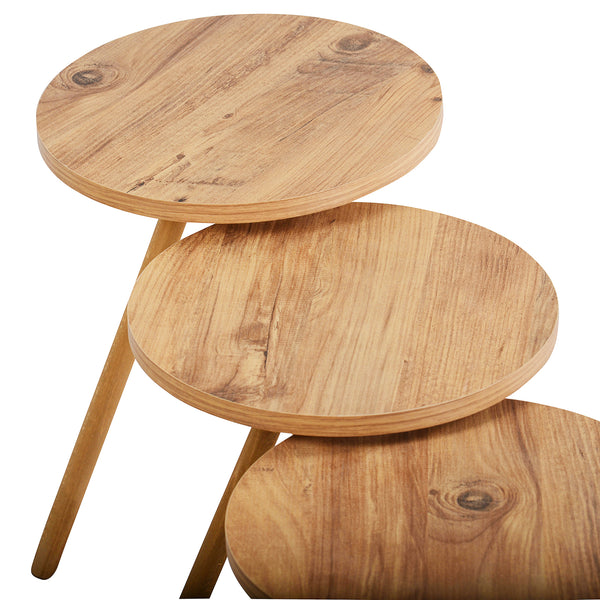 Set de 3 tables d'appoint Hjørring rondes trépied [en.casa]