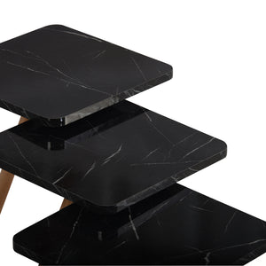 Set de 3 tables d'appoint Hobro carrées trépied [en.casa]