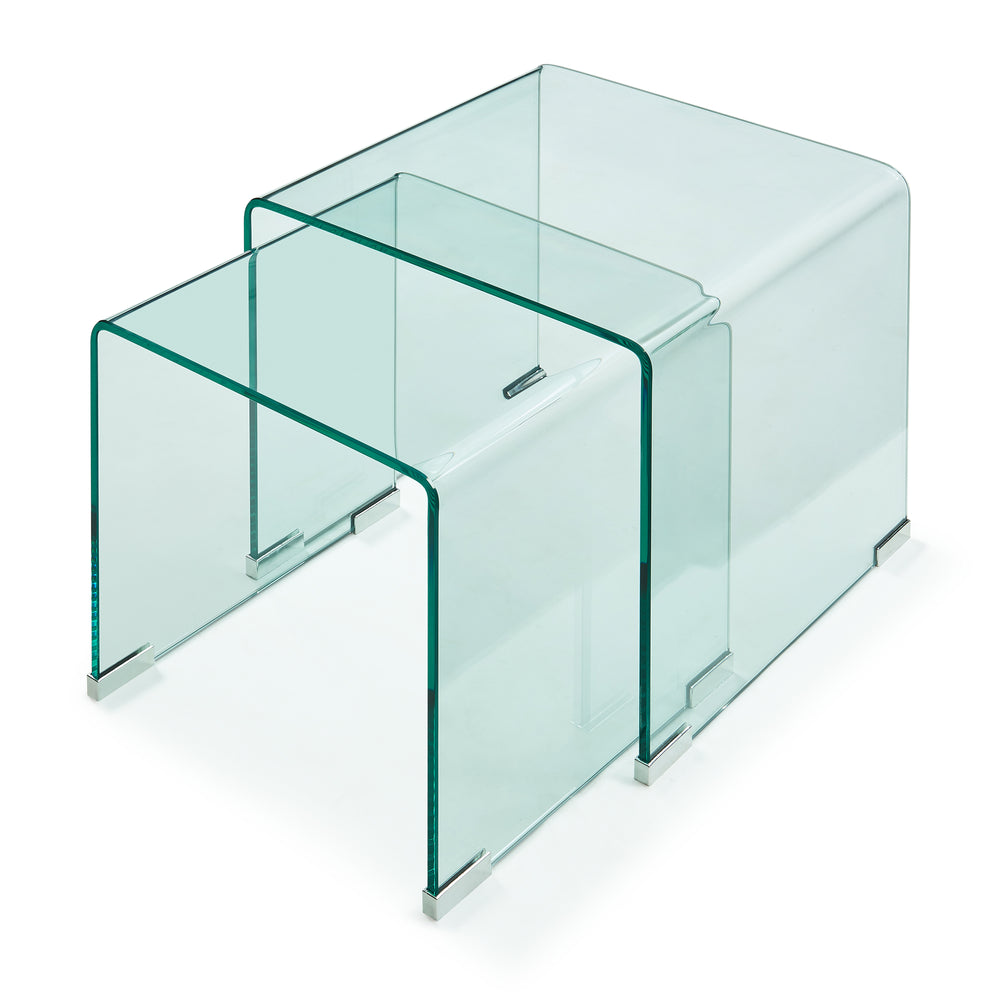 Satztisch Kariengem 2-tlg. Glas [en.casa]