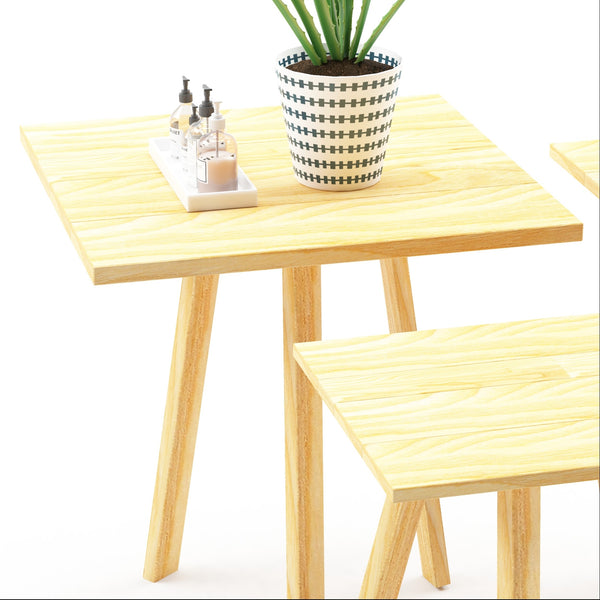 Lot de 3 tables basses gigognes Masku bois de pin 40 - 50 x 30 x 30 cm [en.casa]