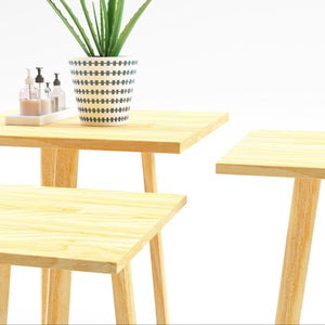 Lot de 3 tables basses gigognes Masku bois de pin 40 - 50 x 30 x 30 cm [en.casa]