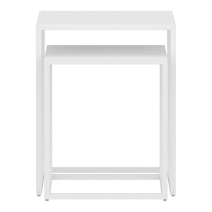 Set di 2 Tavolini Vejen Sovrapponibili Piano Quadrato - Acciaio [en.casa]