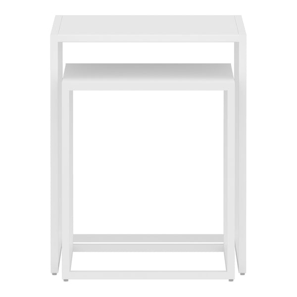 Set di 2 Tavolini Vejen Sovrapponibili Piano Quadrato - Acciaio [en.casa]