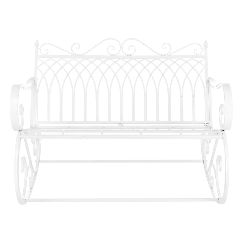 Schizzo in scala Panca a Dondolo Greenough da Giardino Vintage in Metallo 85 x 113 x 95 cm [en.casa]