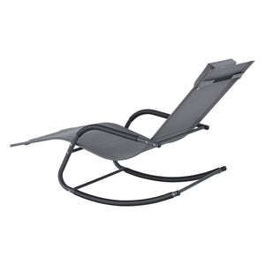 Lettino Prendisole a Dondolo con Cusicno Rimovibile per la Testa Sedia a Sdraio Oscillante per Giardino/Balcone Gambe e Braccioli Rivestiti in Gomma Antischivolo - Vari Colori