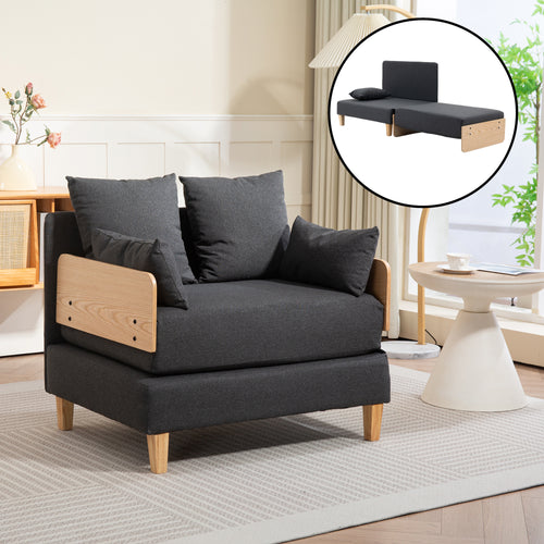 Canapé convertible 1 place Seinlus 81 x 88 x 68 cm [en.casa]