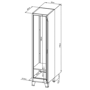 Casier métallique Joroinen acier 180 x 38 x 45 cm gris [en.casa]
