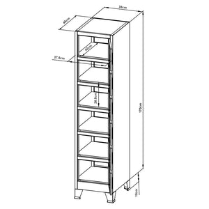 Armadio Spogliatoio Joroinen Mobile a Colonna in Acciaio 180 x 38 x 45 cm - Vari Modelli [en.casa]