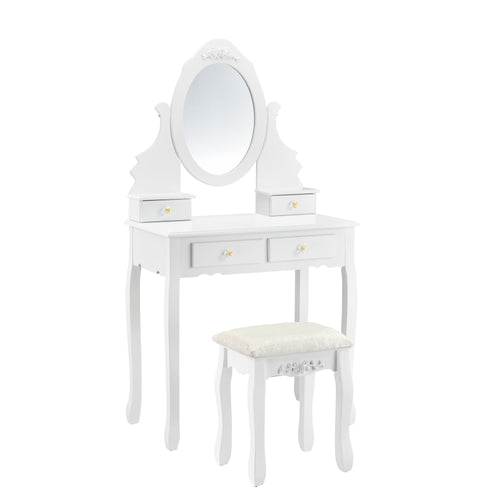 Coiffeuse Limerick avec miroir + tabouret en.casa - premiumXL