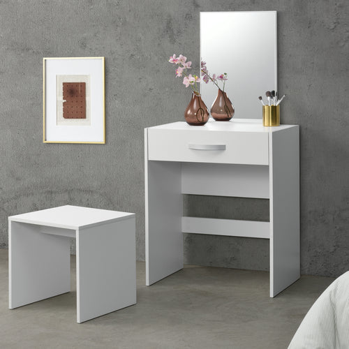 Coiffeuse Reykjavik avec miroir et tabouret en différentes couleurs en.casa - premiumXL