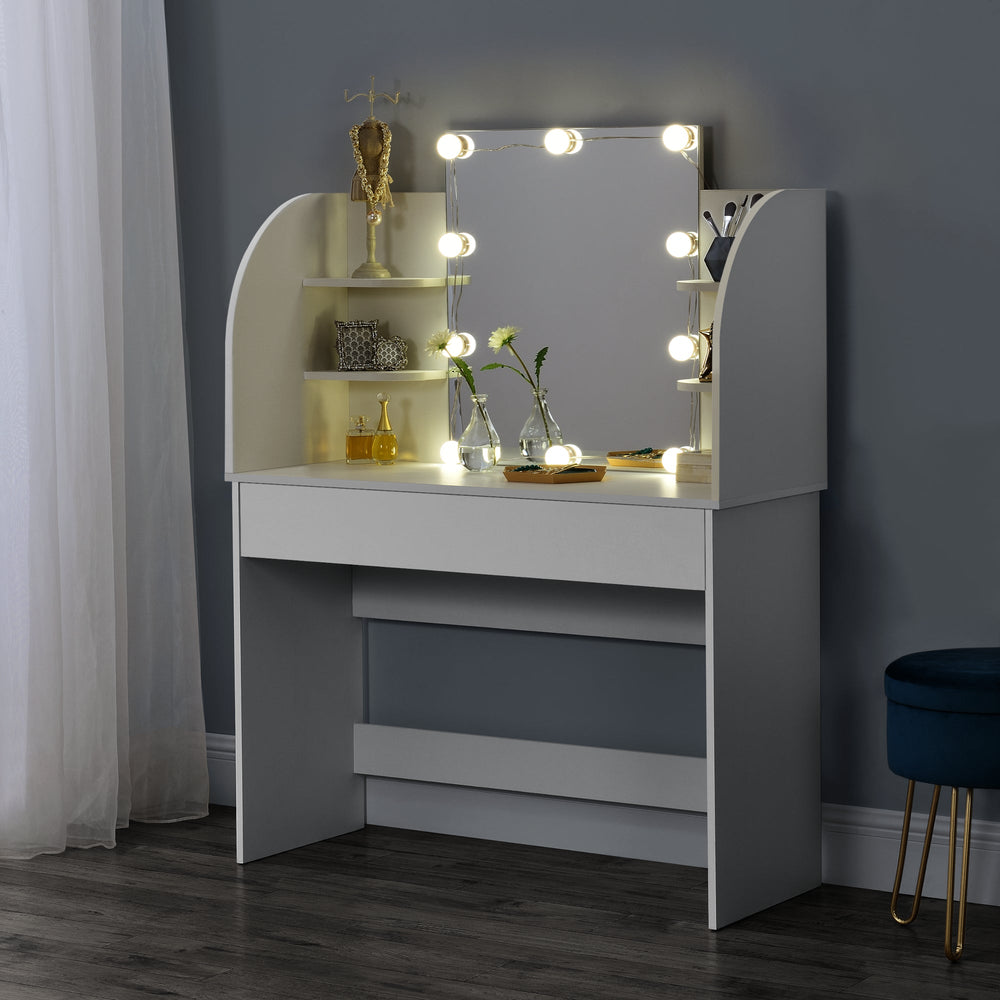 Tavolo da trucco Köla con LED in diversi colori [en.casa] - premiumXL