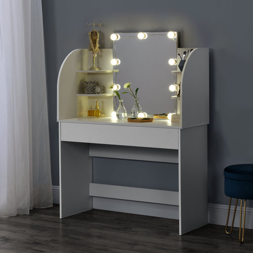 Coiffeuse - Table de maquillage Köla à 10 LED [en.casa]